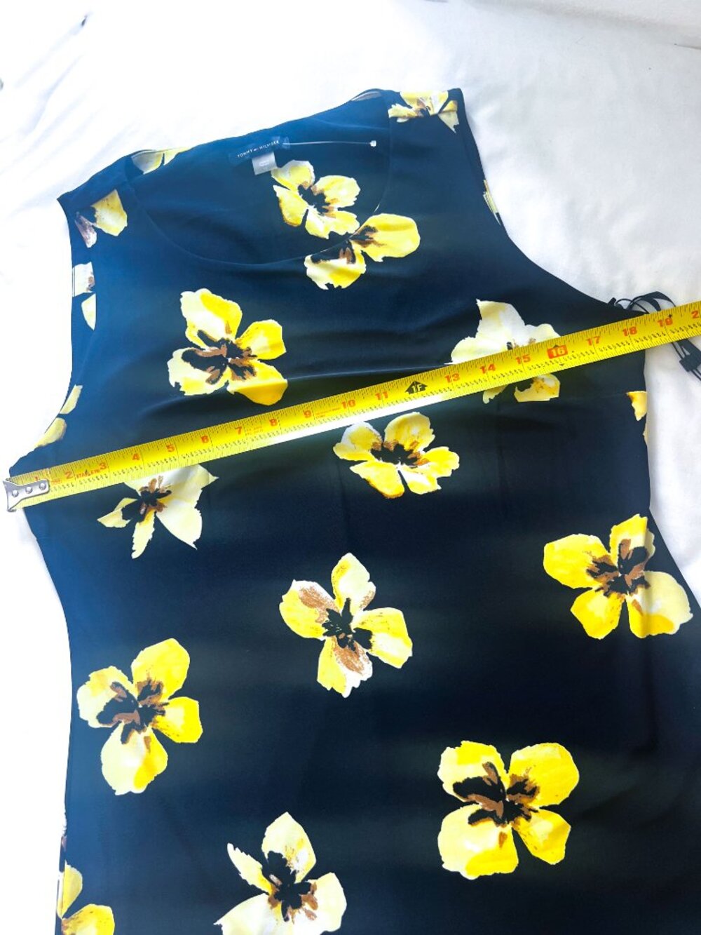 Tommy Hilfiger Floral Shift Dress- Women-10-Sky Captain Dark Navy Yellow-NWT - Picture 8 of 11